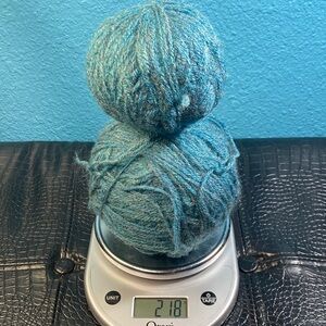 219g (7.7 oz) Untagged Aqua with Yellow Tint Natural Feeling Yarn Balls